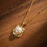 Collier Perle d'Eau Douce Argent Plaqué Or Fait Main - Biloria