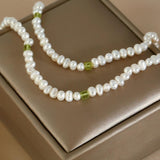 Collier Perle et Péridot Apaisement d'Amour en Argent - Biloria