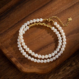 Collier Perle Naturelle Argent Plaqué Or – Pureté et Sagesse - Biloria