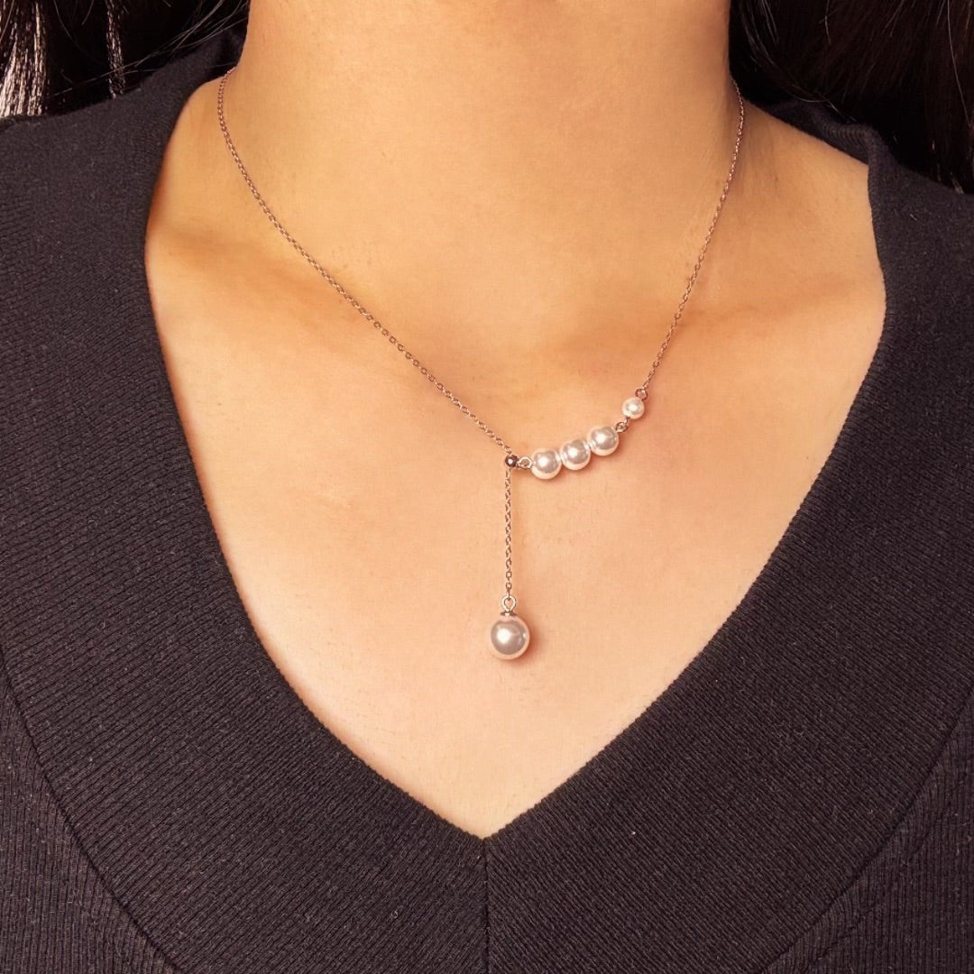 Collier Perles Cascade Argent 925 Féminin Élégance - Biloria