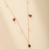 Collier Perles Grenat Argent Plaqué Or 14K - Cadeau Passion - Biloria