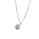 Collier Pierre de Lune 7mm Argent S925 – Bijou Féminin - Biloria