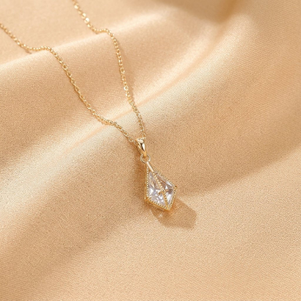 Collier Pierre de Lune Argent Plaqué Or - Biloria