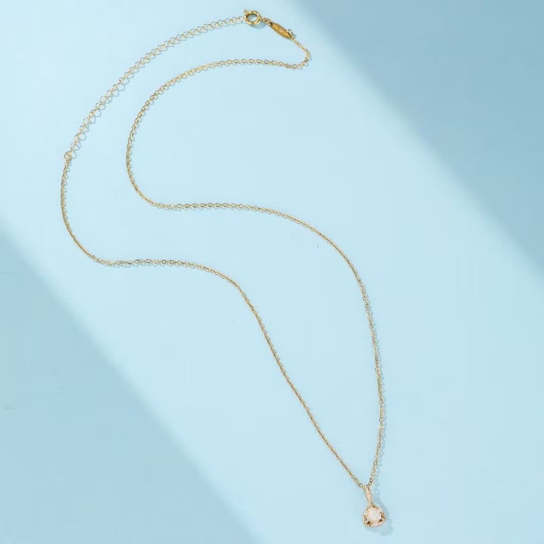 Collier Pierre de Lune Argent Plaqué Or – Bijou Féérique Artisanal - Biloria