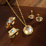 Collier Pierre de Lune – Argent Plaqué Or, Bijou Feng Shui - Biloria