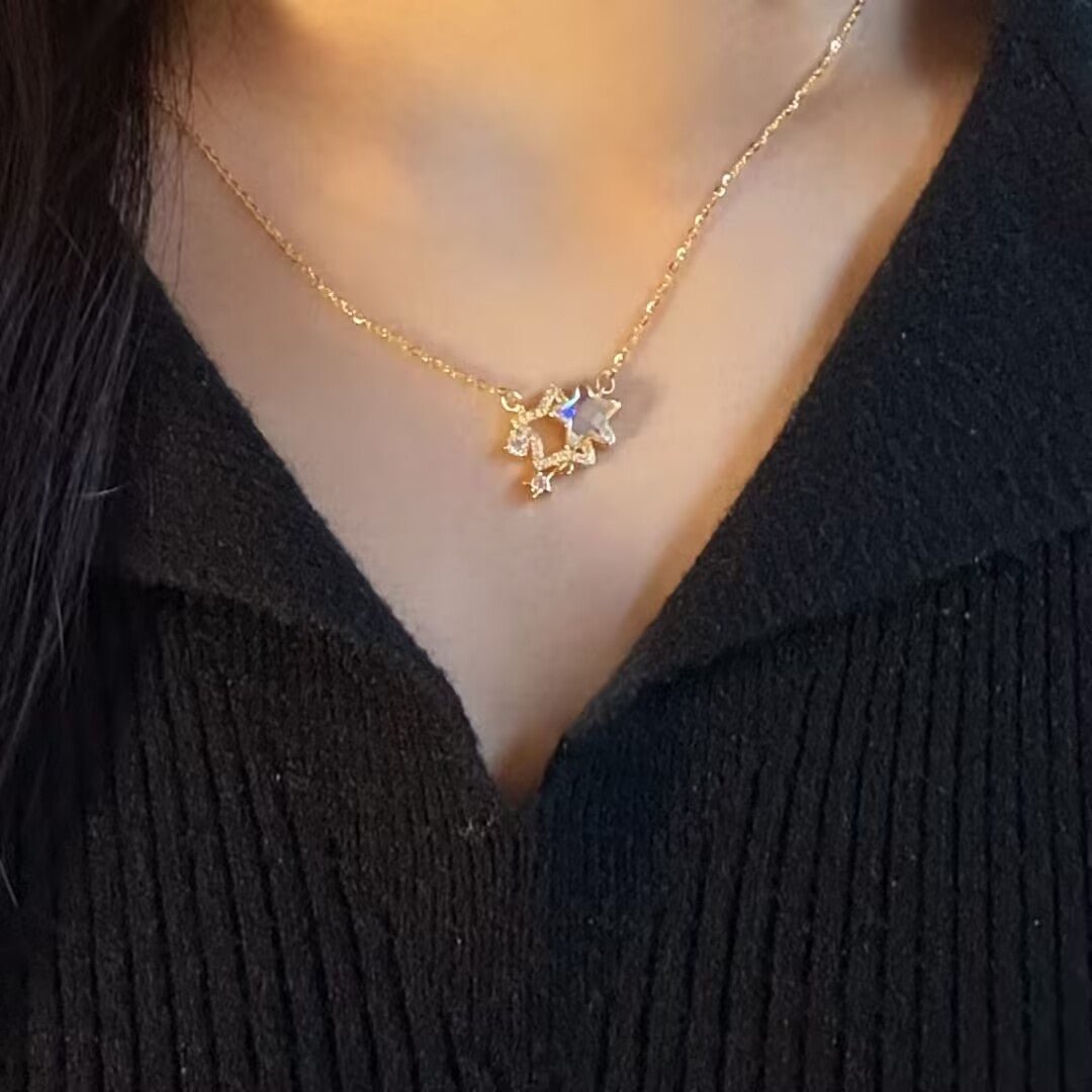 Collier Pierre de Lune Argent Plaqué Or – Bijou Séléné - Biloria