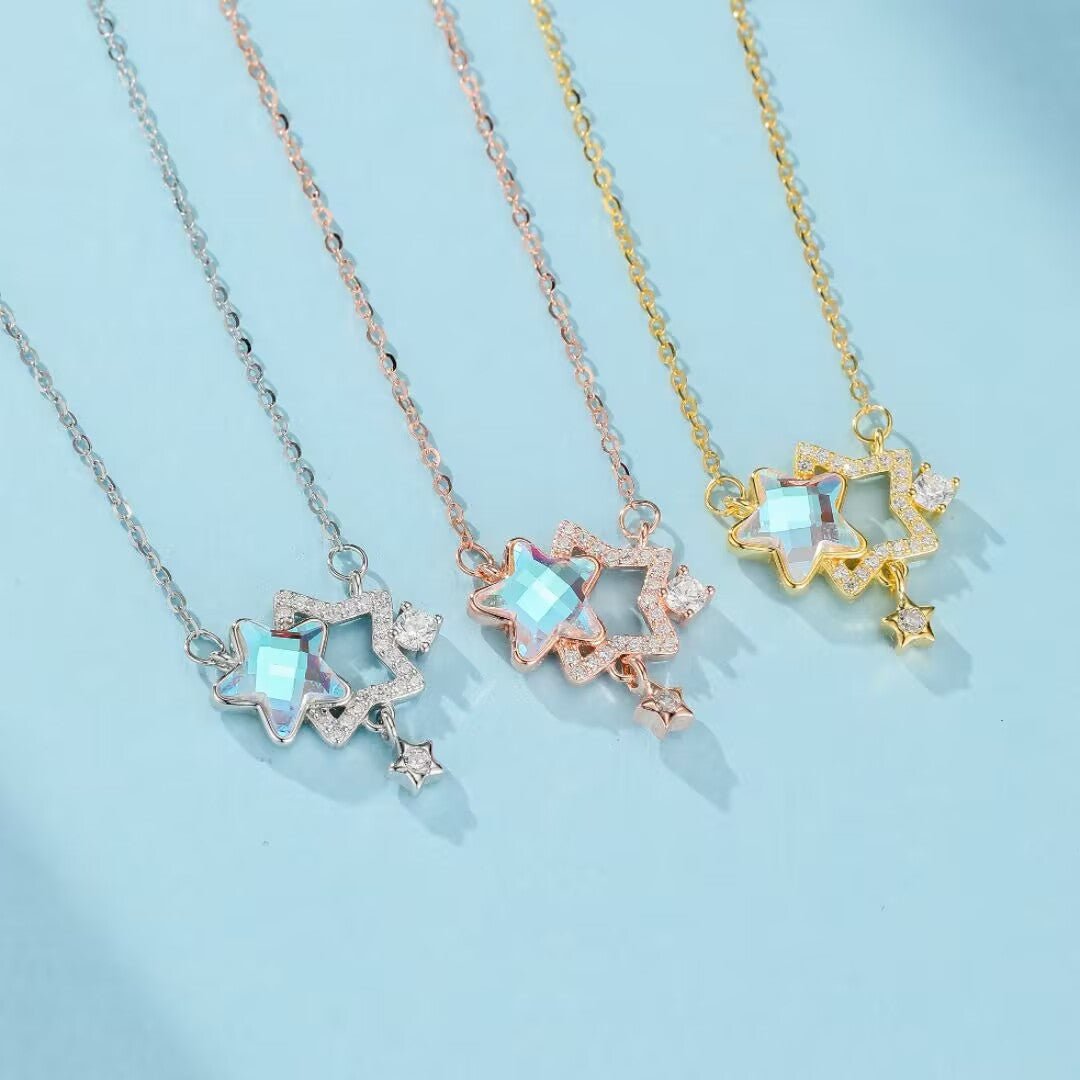 Collier Pierre de Lune Argent Plaqué Or – Bijou Séléné - Biloria