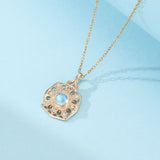 Collier Pierre de Lune Argent Plaqué Or Intuition - Biloria