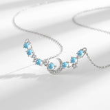 Collier Pierre de Lune Croissant Lune Zircon Argent - Biloria