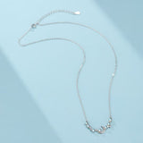 Collier Pierre de Lune Croissant Lune Zircon Argent - Biloria