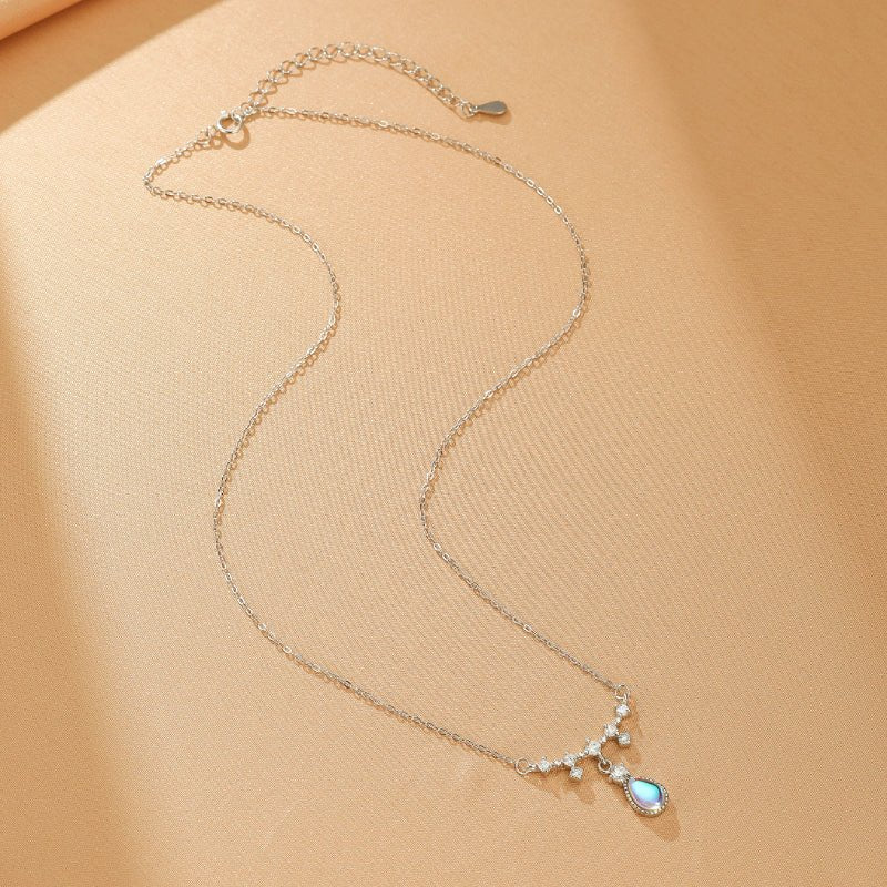 Collier Pierre de Lune Goutte Céleste Argent S925 - Biloria