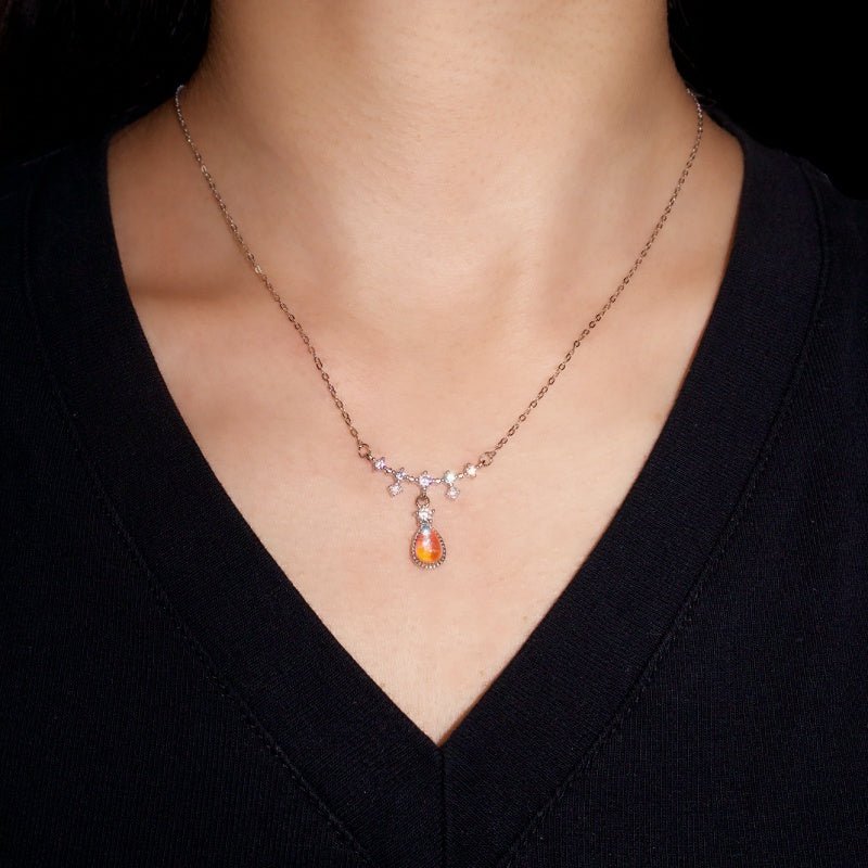 Collier Pierre de Lune Goutte Céleste Argent S925 - Biloria