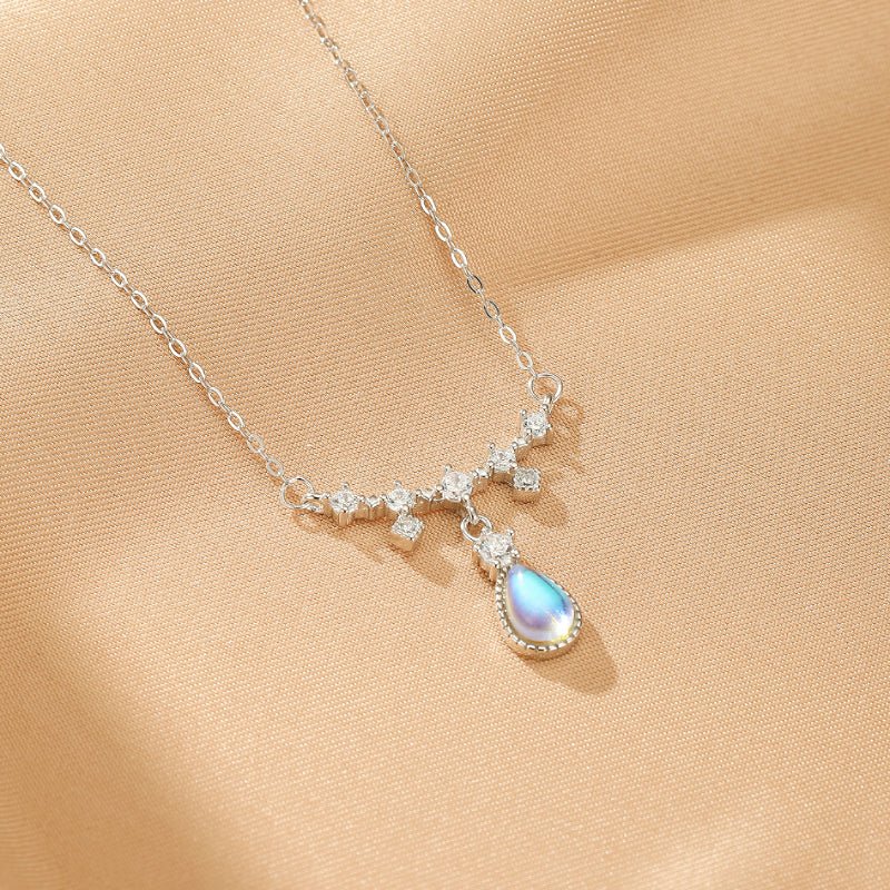 Collier Pierre de Lune Goutte Céleste Argent S925 - Biloria