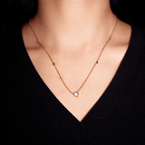 Collier Pierre de Lune Gouttes Célestes Argent Plaqué Or 18K Fait Main - Biloria