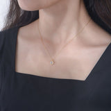 Collier Pierre de Lune Hexagone, Argent Plaqué Or - Biloria