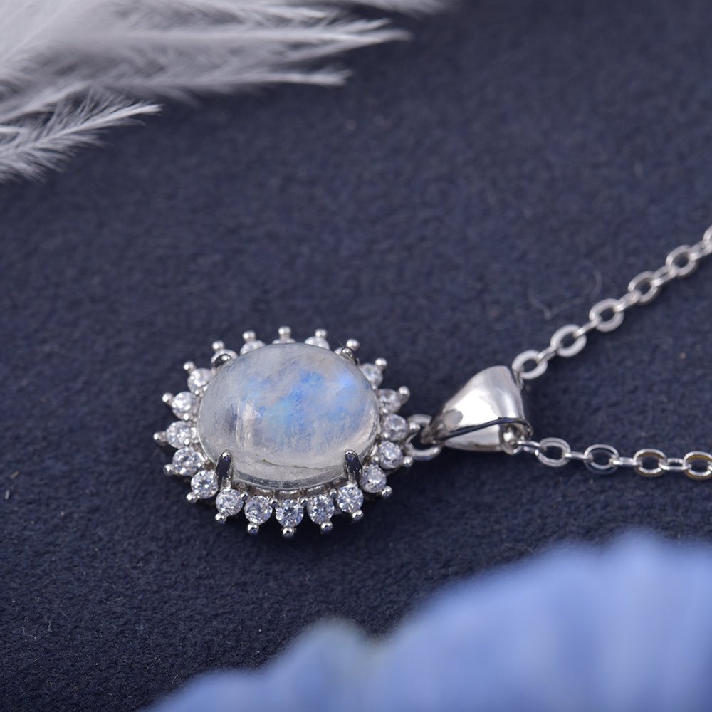 Collier Pierre de Lune Nuit Étoilée – Cadeau Intuition - Biloria