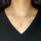 Collier Pierre de Soleil Calice Mystique Argent Plaqué Or - Biloria