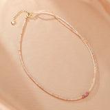 Collier Pierre de Soleil et Cristal de Roche Aura Pastel - Biloria
