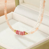 Collier Pierre de Soleil et Cristal de Roche Aura Pastel - Biloria