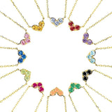 Collier Pierres de Naissance Arc-en-ciel Précieux Argent Plaqué Or - Biloria