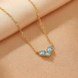 Collier Pierres de Naissance Arc-en-ciel Précieux Argent Plaqué Or - Biloria