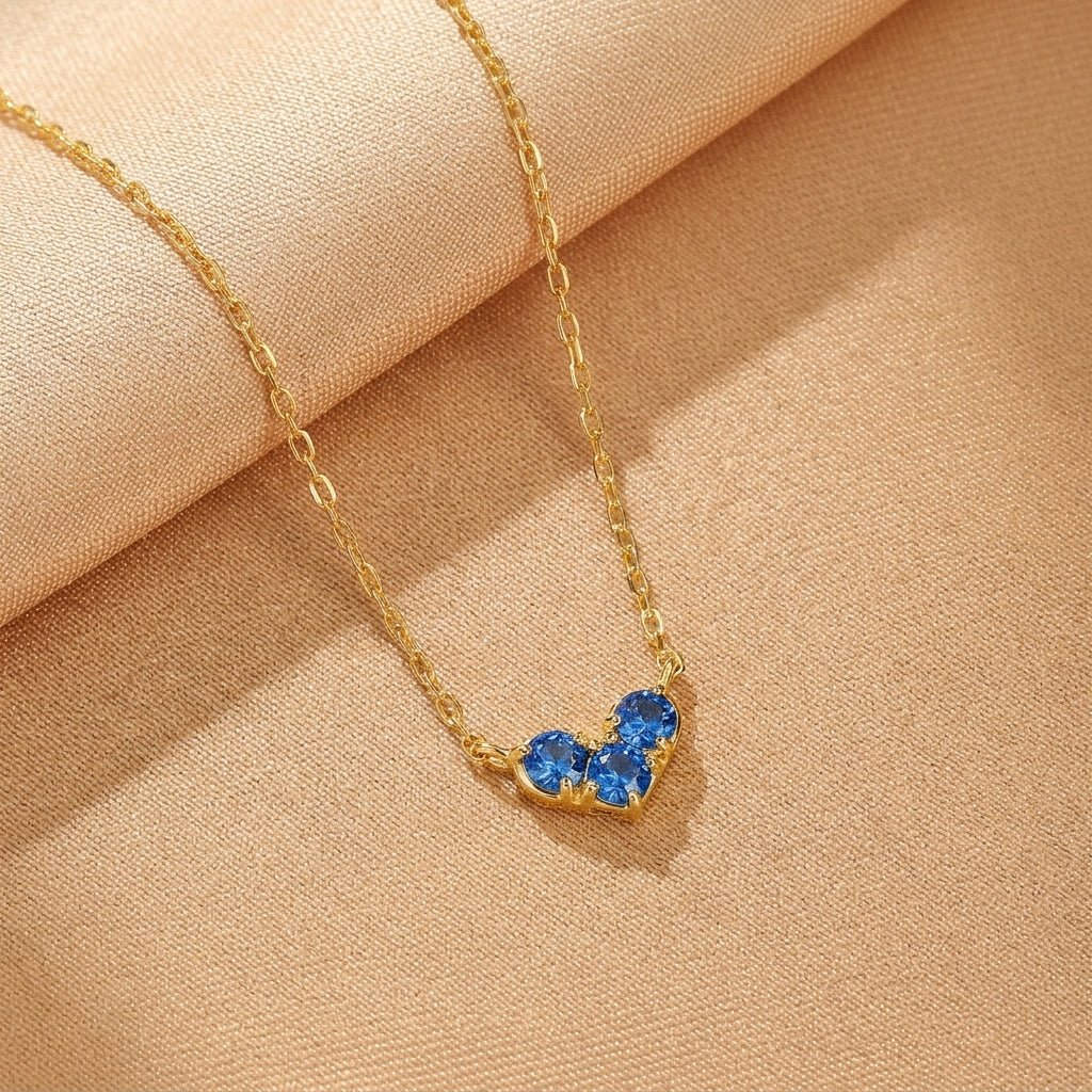 Collier Pierres de Naissance Arc-en-ciel Précieux Argent Plaqué Or - Biloria