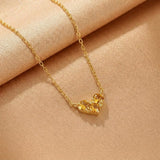Collier Pierres de Naissance Arc-en-ciel Précieux Argent Plaqué Or - Biloria