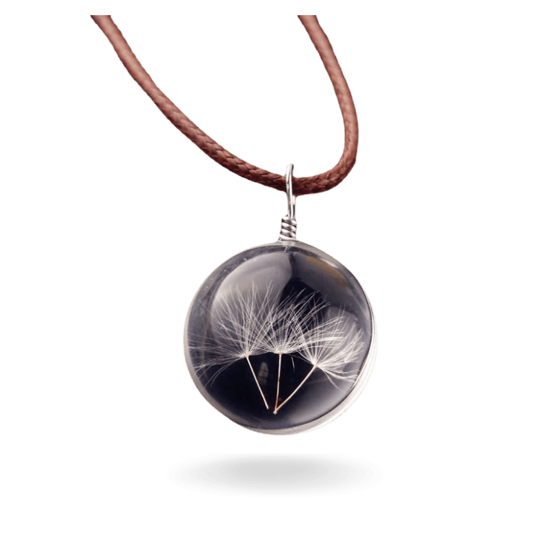 Collier Pissenlit Naturel – Cristal Féérique pour Vœux - Biloria