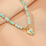 Collier Protecteur Mauvais Œil Amazonite – Énergies Positives - Biloria