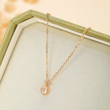 Collier Quartz Rose et Zircon – Éclat Doux, Argent Plaqué Or - Biloria