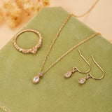 Collier Quartz Rose et Zircon – Éclat Doux, Argent Plaqué Or - Biloria