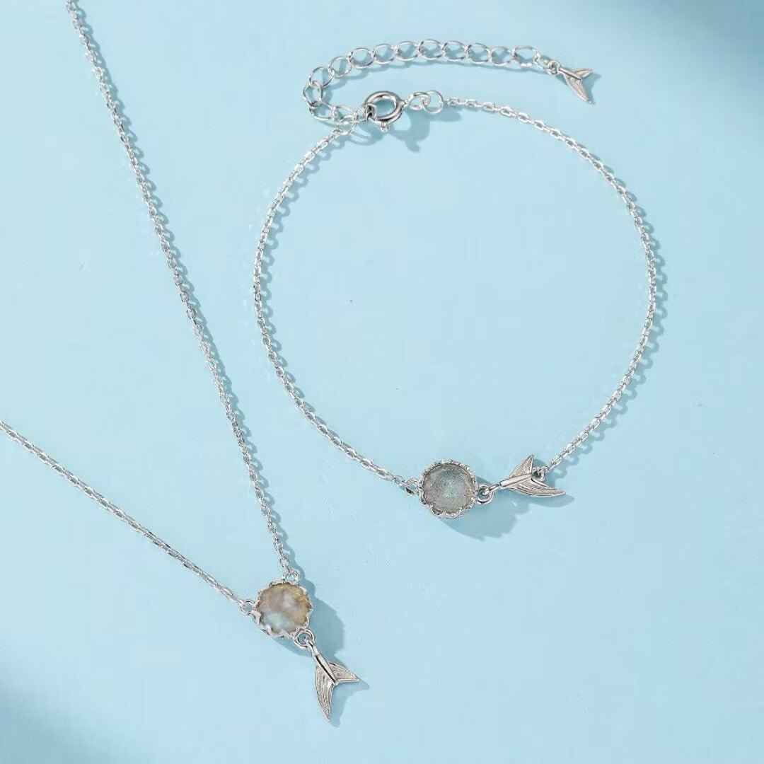 Collier Queue de Sirène Labradorite - Bijou Arg - Biloria