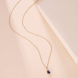 Collier Reversible Lapis Lazuli Quartz Clair Argent Plaque Or - Biloria
