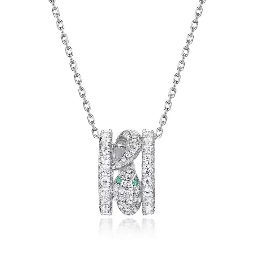 Collier Serpent Argent Zircon – Bijou de Transformation - Biloria