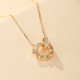 Collier Serpent Cercle Brillant Argent Plaqué Or - Biloria
