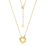 Collier Serpent Cercle Brillant Argent Plaqué Or - Biloria