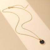 Collier Serpent Onyx Zircon Argent Plaqué Or - Biloria