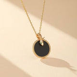 Collier Serpent Onyx Zircon Argent Plaqué Or - Biloria