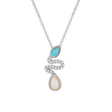 Collier Serpent Opale Turquoise Argent 925 – Bijou Spirituel - Biloria
