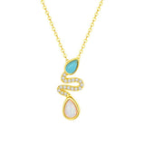 Collier Serpent Opale Turquoise Argent 925 – Bijou Spirituel - Biloria