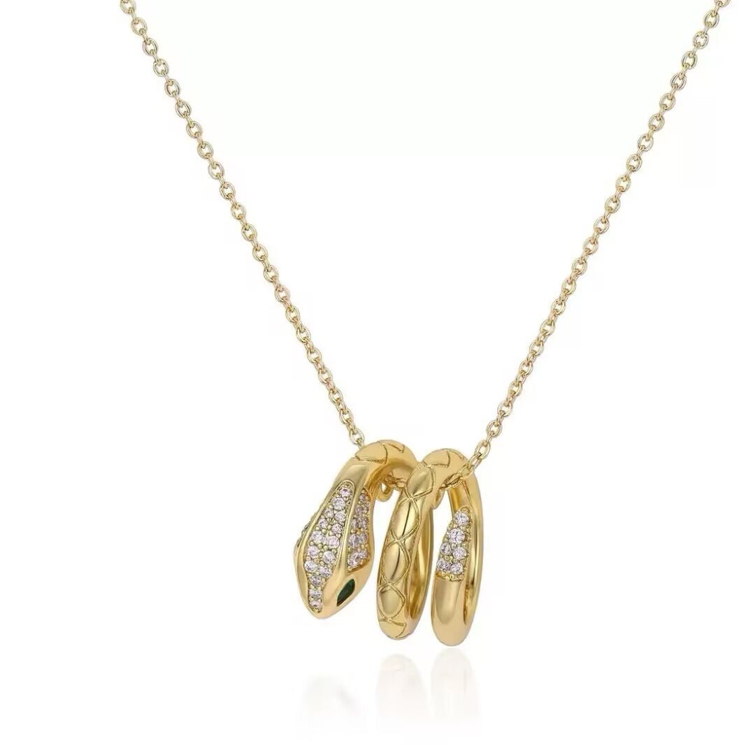 Collier Serpent Zircons pour une Énergie Protectrice - Biloria