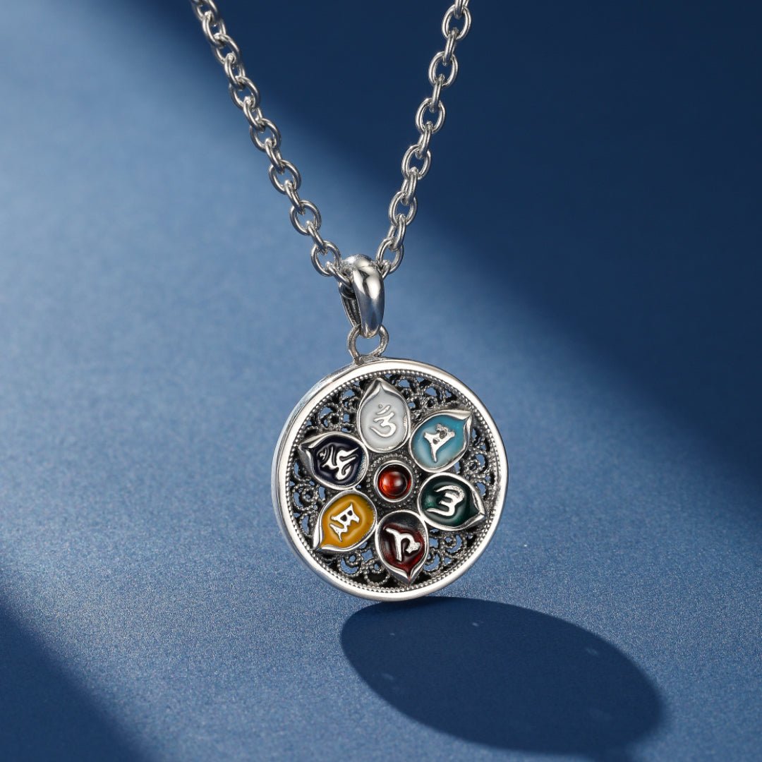 Collier Six Mantras Argent 925 Protection Spirituelle - Biloria