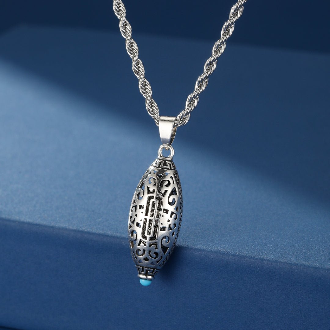 Collier Six Mantras Turquoise Argent 925 Force de Paix - Biloria