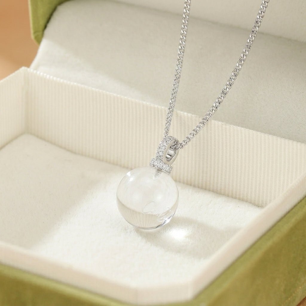 Collier Sphère Cristal de Roche en Argent 925 - Biloria