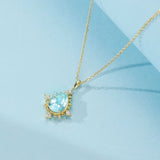 Collier Topaze Bleue Zircon Argent 925 Inspiration Apollon - Biloria