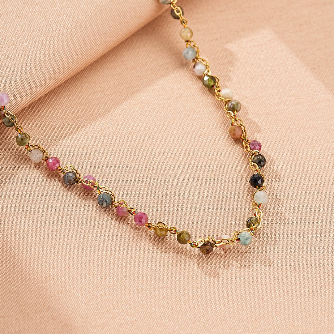 Collier Tourmaline Multicolore Fait Main - Bijou Protecteur - Biloria
