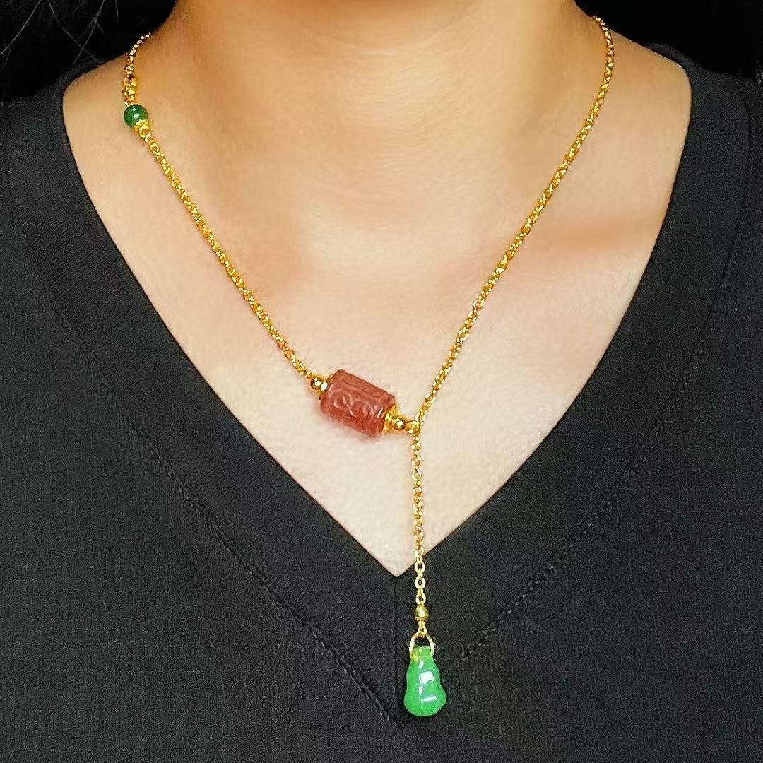Collier Tourmaline Rose Sculptée – Bijou Talisman - Biloria