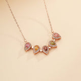 Collier Trèfle Tourmaline Zircon Argent Plaqué Or - Biloria