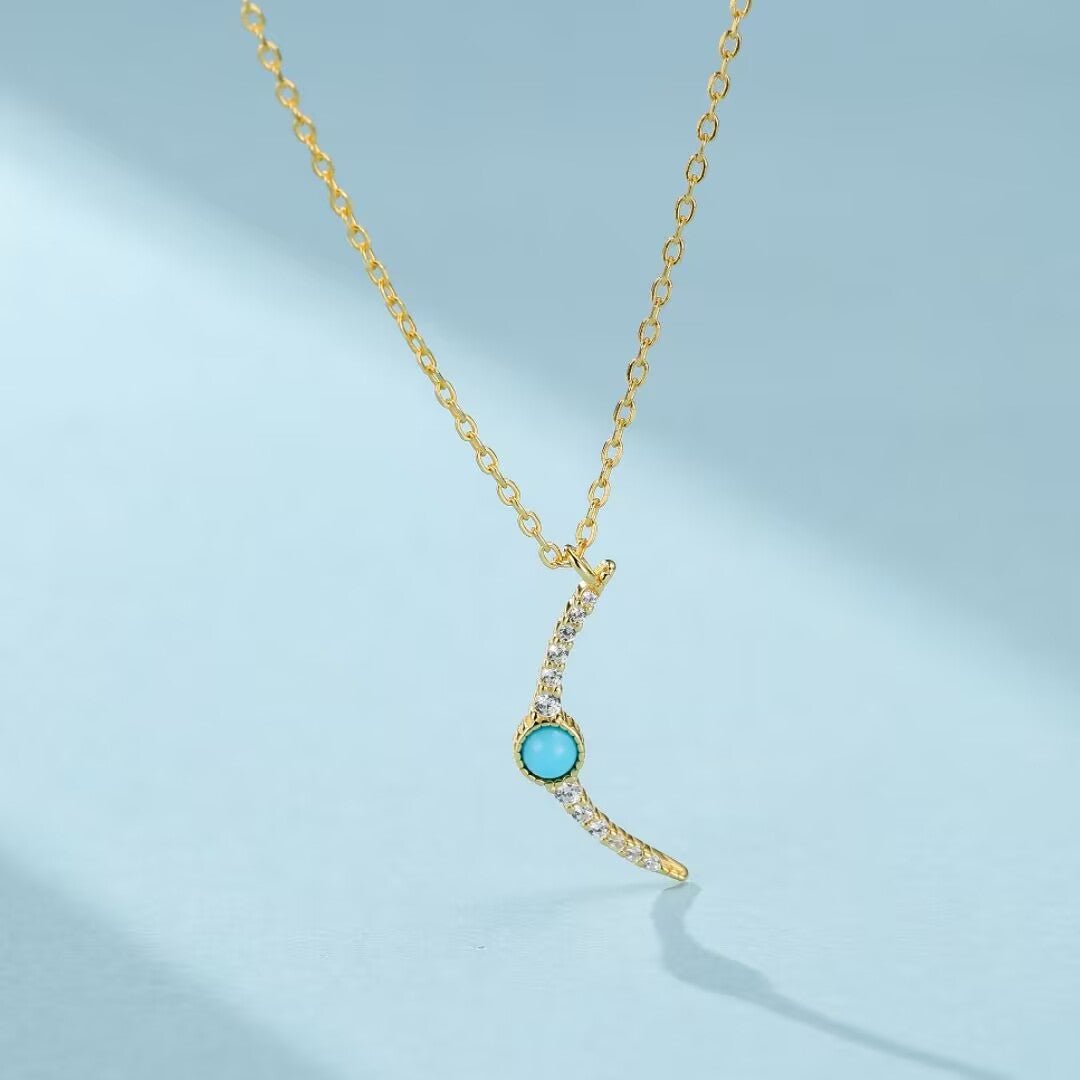 Collier Turquoise Argent 925 – Pierre Naturelle Protection - Biloria