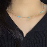 Collier turquoise argent plaqué or – Bien-être et sérénité - Biloria